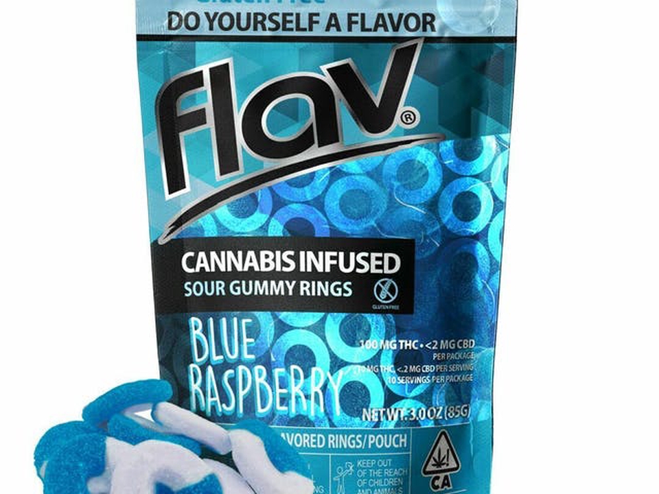 Blue Raspberry Sour Gummy Rings Flav