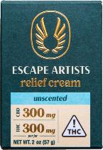 1:1 Unscented Relief Cream | ESCAPE ARTISTS | Recreational Marijuana 1:1 Unscented Relief Cream, escape artists