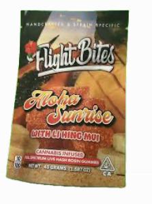 Aloha Sunrise rosin Gummy Bites, flight bites
