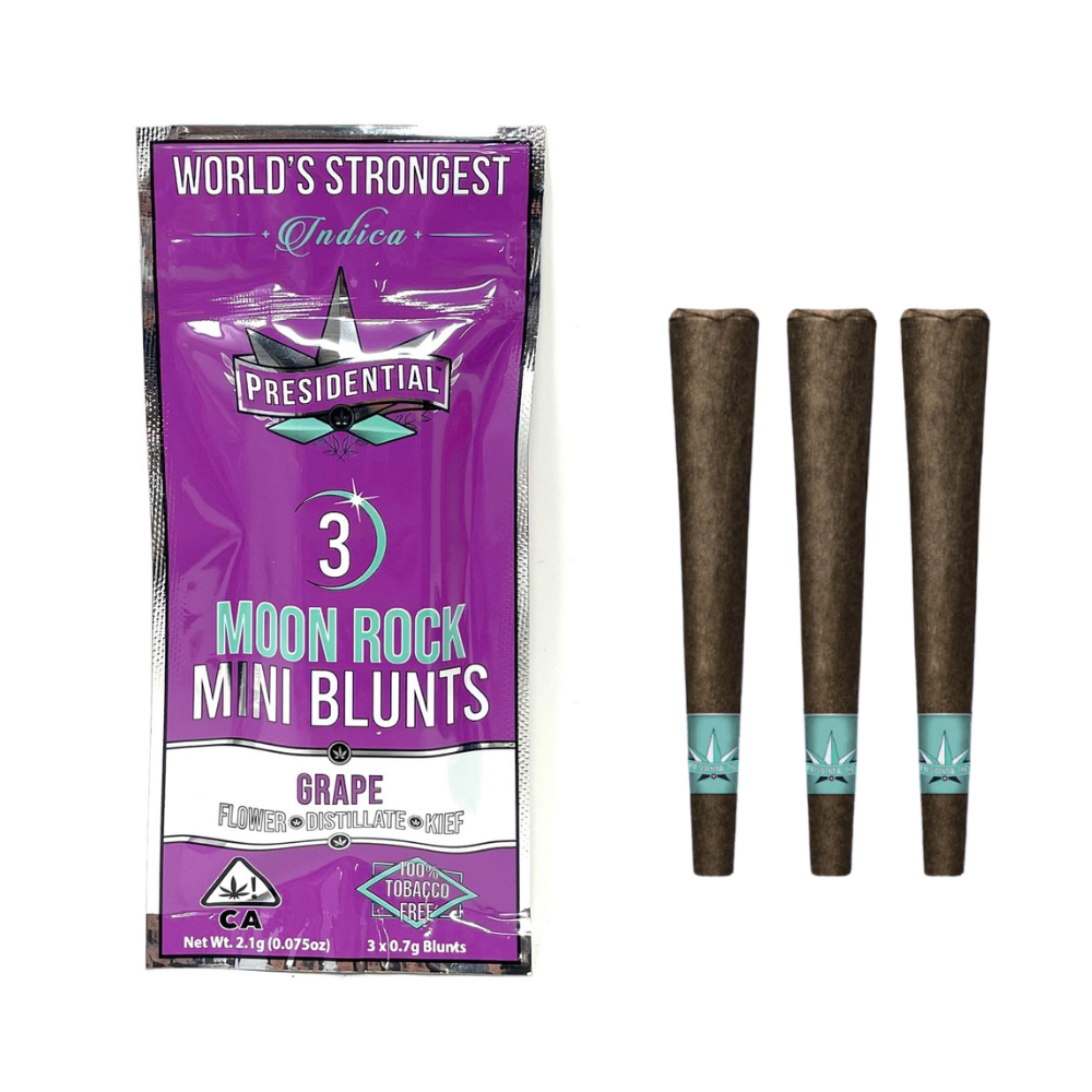Grape Moon Rock Infused rosin Blunts - Presidential