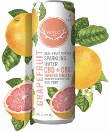 Grapefruit Sparkling CBD-CBG Water, wyld cbd