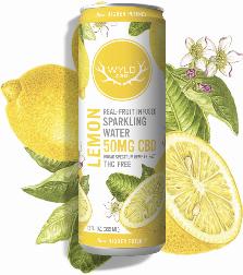 Lemon Sparkling CBD Water, wyld cbd