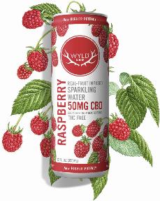 Raspberry Sparkling CBD Water, wyld cbd