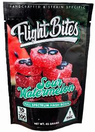 Sour Watermelon Rosin Gummy Bites | FLIGHT BITES | Recreational Marijuana Sour Watermelon Rosin Gummy Bites, flight bites