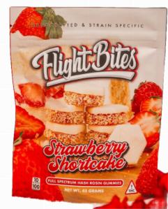 Strawberry Shortcake rosin Gummy Bites, flight bites