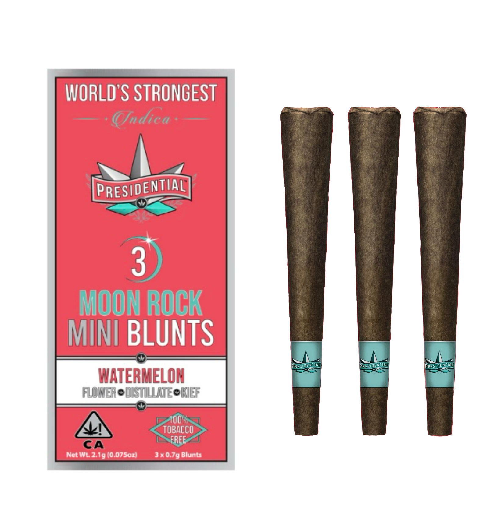 Watermelon Moon Rock Infused rosin Blunts - Presidential